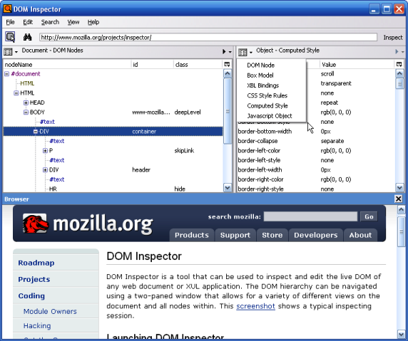 Mozilla DOM Inspector