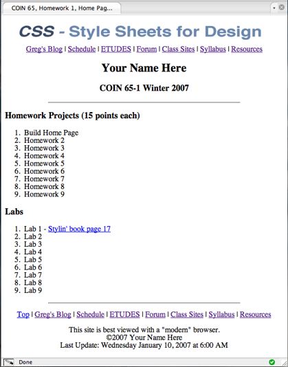 Example of completed assignment