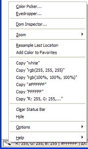 ColorZilla Popup Menu