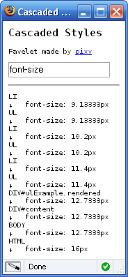 Image of actual values