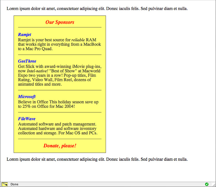 example of advertisement sidebar box