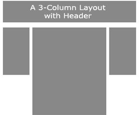 3 column with header illustration